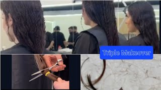 Triple Transformation A Haircut Makeover Journey for Three Girls [upl. by Rhody]