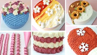 Simple NOZZLE DESIGNS For Cakes  PIPING TRICKS ✨ [upl. by Yrtsed400]