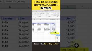 The SUBTOTAL function in Excel [upl. by Aurelea]