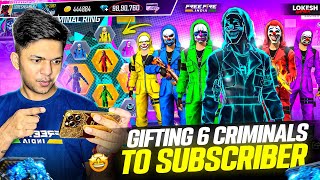 Gifting My Subscriber 7 Rare Criminals Bundles  RIP 30000 Diamonds 💎  Free Fire [upl. by Onnem648]