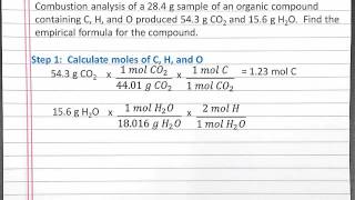 CHEMISTRY 101 Finding Empirical Formula Using Combustion Analysis for a Compound with C H O [upl. by Prissy]