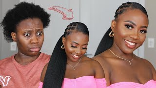 NO Heat Sleek Low Ponytail  Rubberband on Short 4C Natural Hair for 17  Summer Hairstyle [upl. by Job]