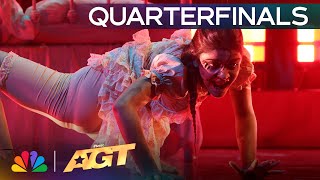 Kid Contortionist Arshiya Brings Her SCARIEST Act YET  Quarterfinals  AGT 2024 [upl. by Ytissahc]