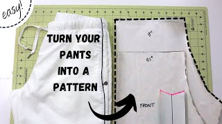 How to turn your PANTS into a pattern  easy tutorial [upl. by Bergmann]