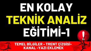 EN KOLAY TEKNİK ANALİZ EĞİTİMİ  BÖLÜM 1 TEMEL BİLGİLERTRENT ÇİZGİSİ KANALYAZI EKLEMEK [upl. by Zendah]