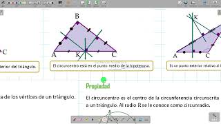 Líneas y puntos notables en un triángulo  Mediatriz y Circuncentro [upl. by Zaob]