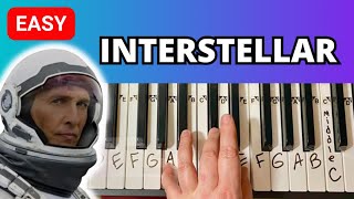 Interstellar Piano EASY Tutorial 🚀 🌖 Piano Lesson With Letter and Number Notes [upl. by Desdamona]