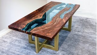 Live Edge River Table  Woodworking HowTo [upl. by Hilaire908]