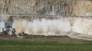 Huge blast of 20000 tons of limestone  Sprengung von 20000t Kalkstein [upl. by Redman]