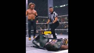 Hangman Page Dangerous Attack by Swerve Strickland Aew All Out aew [upl. by Woodall]