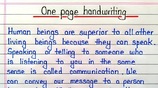 One page handwriting  English writing  1 page writing in english [upl. by Ebert733]