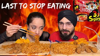 Eating all Flavors of SAMYANG BULDAK Noodles for 24 Hour  Food Challenge [upl. by Eelyram]