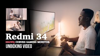 REDMI 34 INCHES CURVED G34WQ GAMING MONITOR UNBOXING VIDEO [upl. by Hanej]