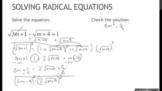 103 Solving Radical Equations Containing Two Radicals 67 [upl. by Fosque]