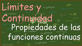 Límites y continuidad Propiedades de las funciones continuas [upl. by Rhona]