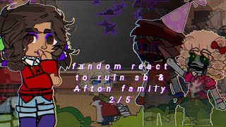 Fandom react to ruin sb amp afton family 25  READ DESCRIPTION [upl. by Nyl536]