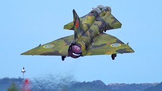 SwAFHF SAAB SK37 Viggen display at Stord Airshow 2018 [upl. by Cathyleen]