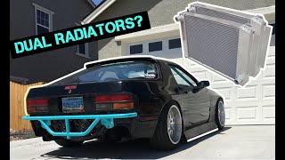 LS Dual Radiator Install  53 LS FC RX7 Gets A Second Radiator [upl. by Otineb]