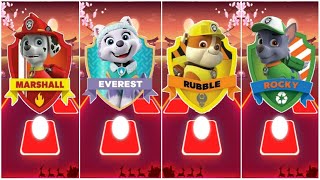 Paw Patrol  Everest 🌟 Marshall 🌟 Skye 🌟 Rubble 🌟 Chase ☄️ Tiles Hop EDM Rush [upl. by Ttemme772]