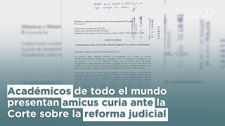 Académicos de todo el mundo presentan amicus curia ante la Corte sobre la reforma judicial [upl. by Nikolos34]