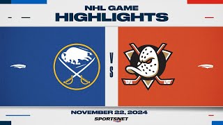 NHL Highlights  Buffalo Sabres vs Anaheim Ducks  November 22 2024 [upl. by Enihsnus]