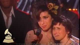 Amy Winehouse  accepting Record Of The Year at the 50th GRAMMY Awards  GRAMMYs [upl. by Alimat]