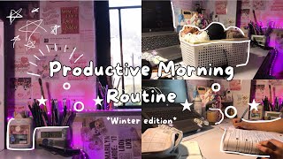 ✩°｡⋆⸜Productive Morning Routine  Winter Edition ༘⋆✿ [upl. by Nerro]