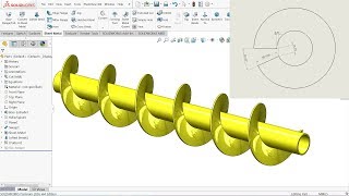 Calculate Helical Screw Conveyor in flat form using Solidworks Sheet metal [upl. by Ahsian]