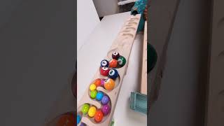 marble Run Race ASMR 145 Wooden Wave Course Colorful Marbles marblerun marblerunrace asmr [upl. by Blood]