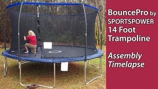 Trampoline  BouncePro by SPORTSPOWER 14 Foot  assembly timelapse [upl. by Lucilla632]