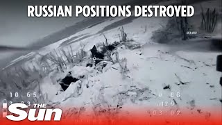 Ukraine Russia war FPV drone finds and destroys Russian positions [upl. by Ramunni]