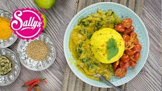 geniales Indisches LinsenCurry mit einem warmen TomatenSalat  indische Woche  Sallys Welt [upl. by Azeel]