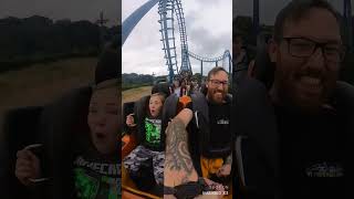 Nephews first time reaction to riding wipe out reaction funny rollercoasters rider [upl. by Ainorev345]