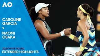 Caroline Garcia v Naomi Osaka Extended Highlights  Australian Open 2024 First Round [upl. by Eyssej]