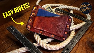 Leather Wallet Build w EASY Copper Rivets amp 2 New Tools [upl. by Ehlke]