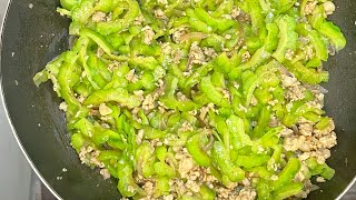 Ginisang Ampalaya with Giniling and Egg Recipe [upl. by Berkley]