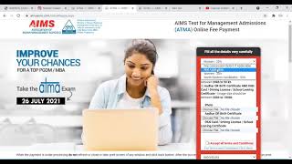 How to Submit form for MBA ATMA Exam26th July [upl. by Borlase]