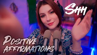 ASMR Shh and Positive Affirmations Eng and Ru💎 Ear Touching Light music [upl. by Wadsworth]