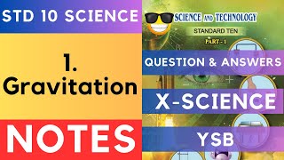 Gravitation Notes Exercise Questions and Answers 10th Science 1  SSC Class 10 Maharashtra Board X [upl. by Ednalrim]