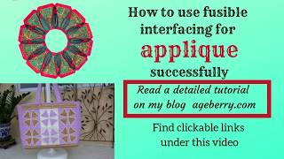 How to successfully use fusible interfacing for applique [upl. by Georgy812]