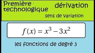 Première Technologique STMG  Les dérivées  étude de variation x33x2 [upl. by Ribaj]