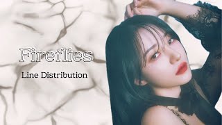 Dreamcatcher Fireflies Lyrics amp Line Distribution [upl. by Cohe]