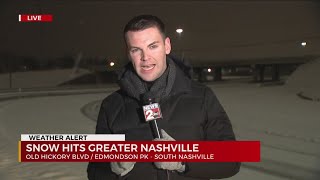 Snowy conditions south of Nashville [upl. by Siduhey]