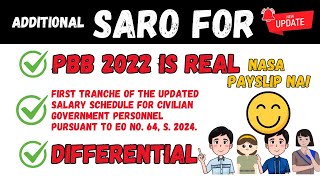 SARO for PBB 2022 Salary Adjustment of SSL VI Salary Differential 2024UPDATE [upl. by Marwin]