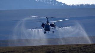 Kamov Ka26 early spring fertilizer spraying near Gyermely Hungary [upl. by Hadley249]