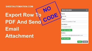 Automatically export row to PDF and send email attachment [upl. by Haroldson]