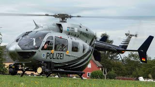 Polizei Thüringen Take Off Habicht 2 DHTHD EC145 Schleizer Dreieck [upl. by Oidgime]