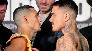 TEOFIMO LOPEZ VS GEORGE KAMBOSOS JR  FULL WEIGH IN AND HEATED FACE OFF [upl. by Airaet]