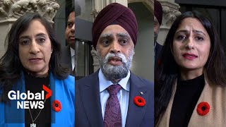 Canadian ministers address violent protests at Hindu temple in Brampton [upl. by Ranique]