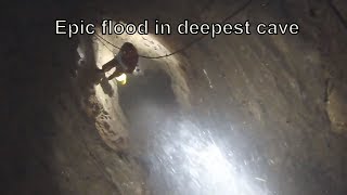 Caving in the Veryovkina during the floodquotЕpic moment in the Veryovkina cavequot [upl. by Llehsam930]